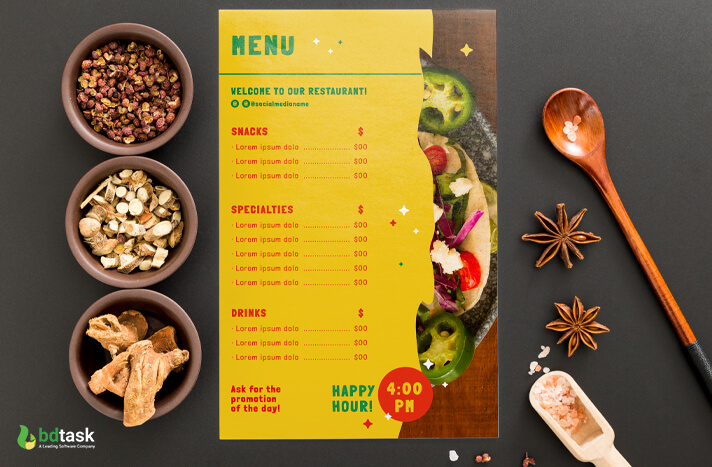 restaurant menu card design