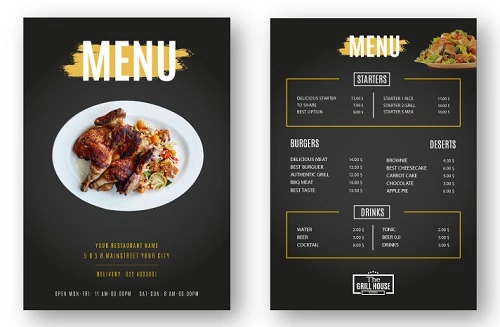 Restaurant Menu Design Example 1