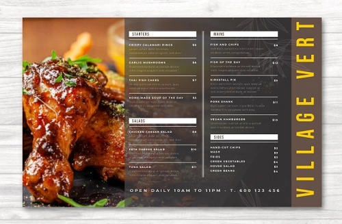 Restaurant Menu Design Example 2