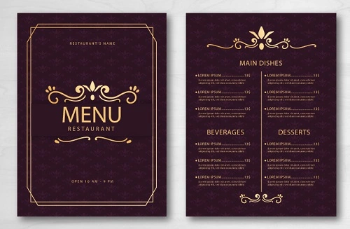 Restaurant Menu Design Example 3