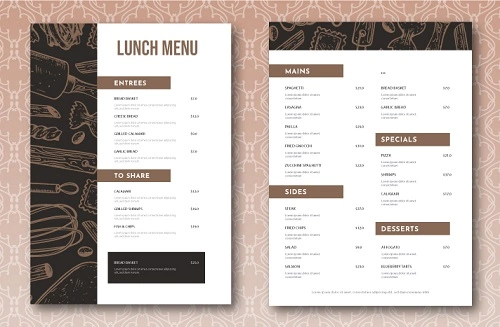 Restaurant Menu Design Example 4