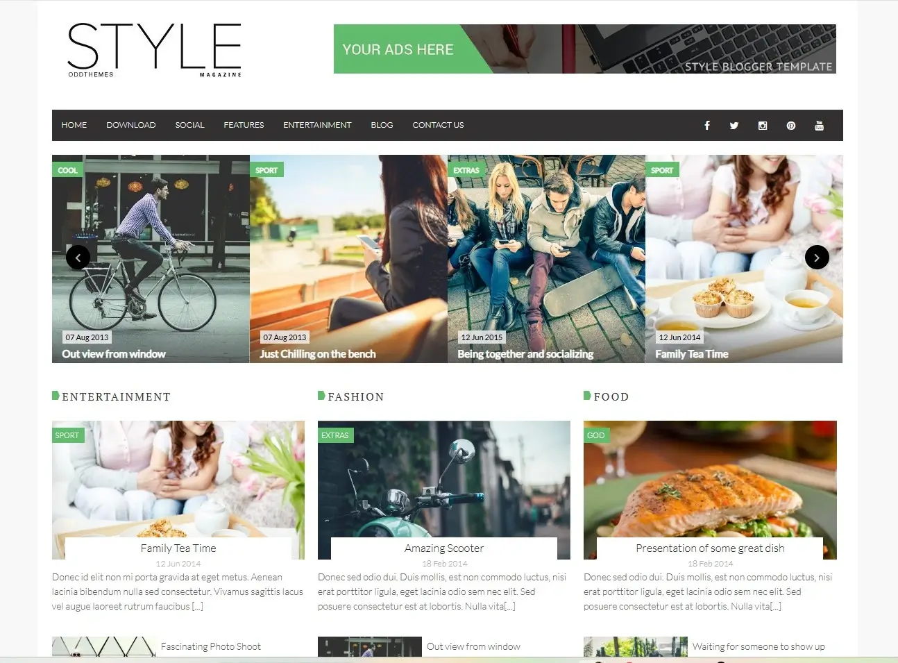 style magazine blogger template