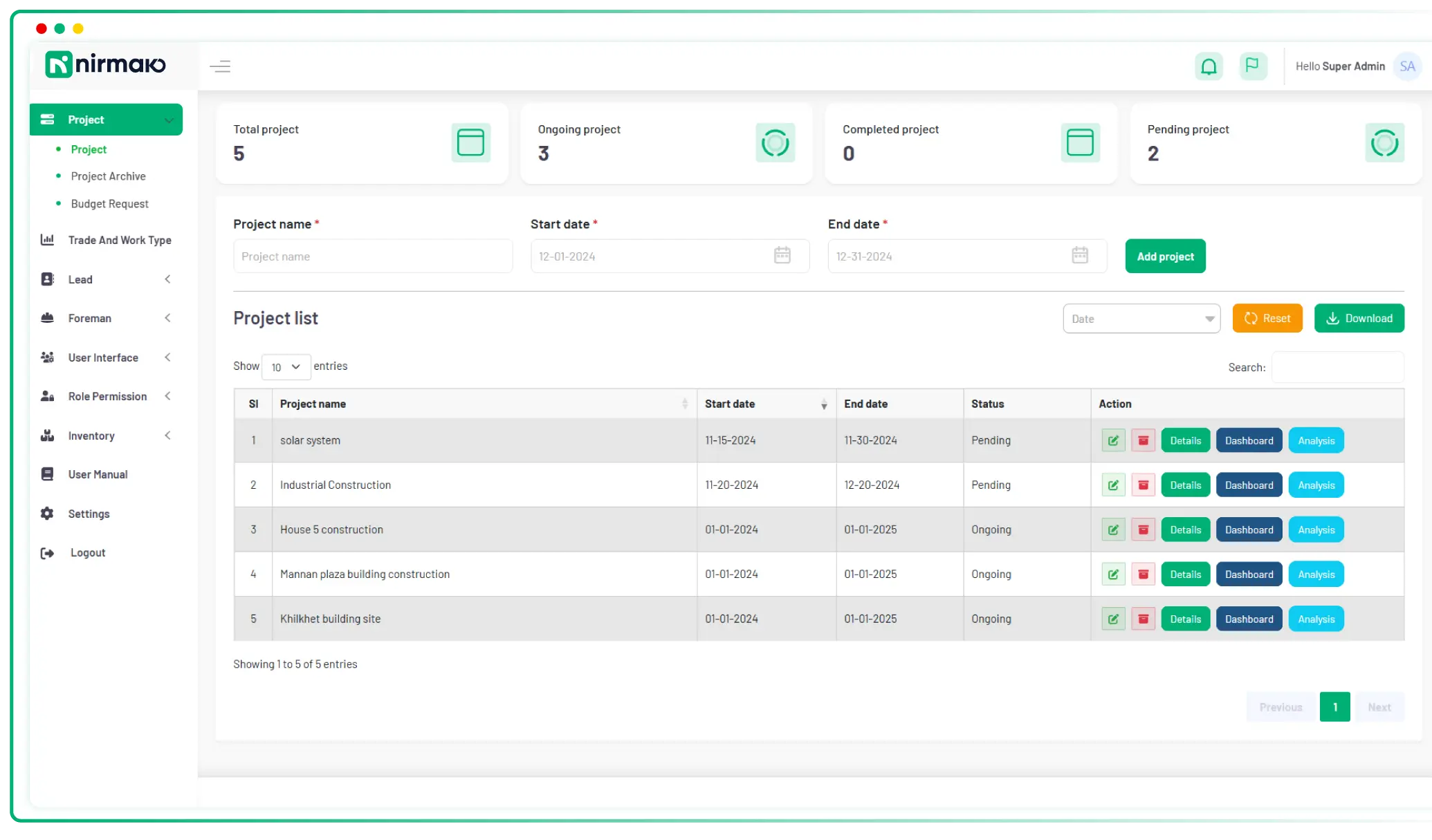 Check Project Status